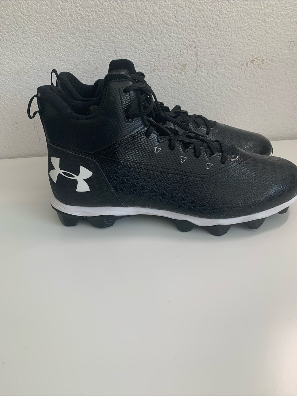 Under Armour Black and White High-Top Soccer Cleats